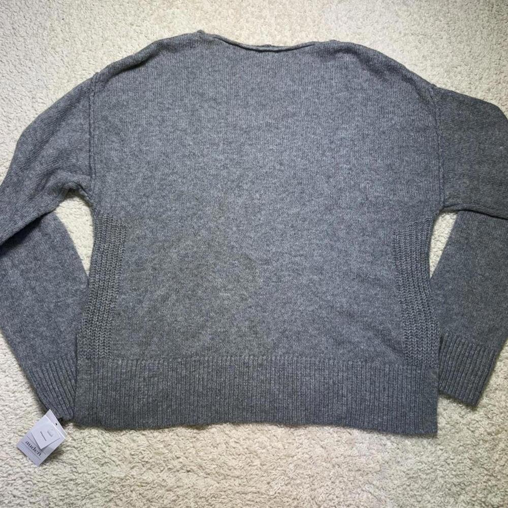 Lightweight V-Neck Sweater Soft Touch Oversized Grey Auden XS NWT - Picture 2 of 8